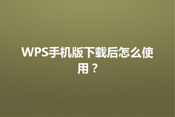 WPS手机版下载后怎么使用？ 三
